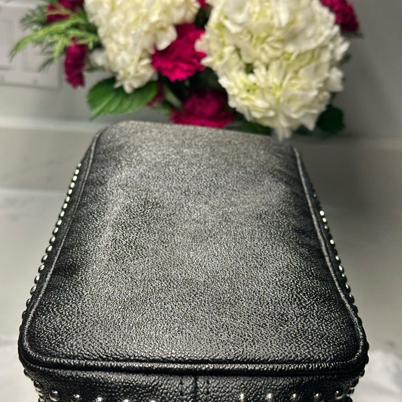 Michael Kors Black Studded Tote Silver Tone Hardware EUC comes w/ MK Dust Bag - Picture 10 of 16